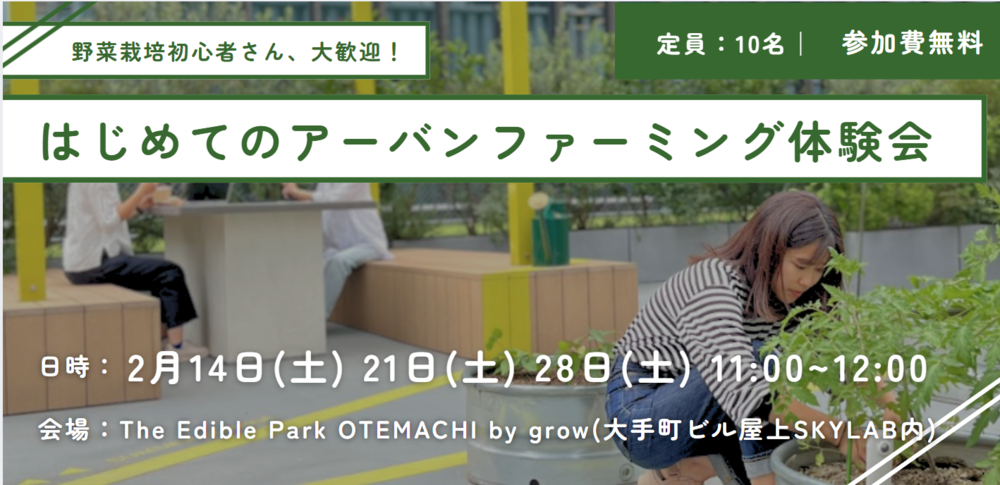 【大手町で始める、新しい形の野菜栽培】はじめてのアーバンファーミング体験会 (2026年2月編)